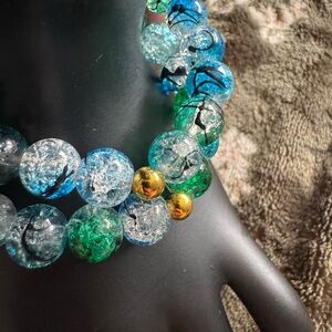 Elegant Blue and Green Beaded bracelet